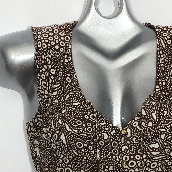 IZOD boho hippie v neck sleeveless blouse - Picture 3 of 8